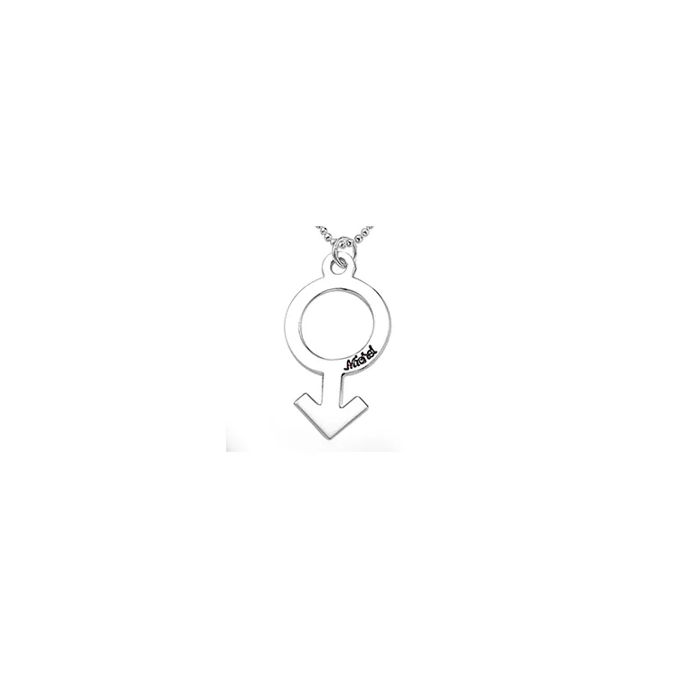 Manstecken Namnhalsband med hänge i silver