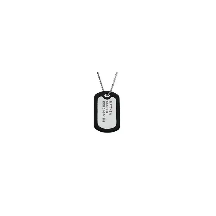 Dogtag namnhalsband med hänge i aluminium