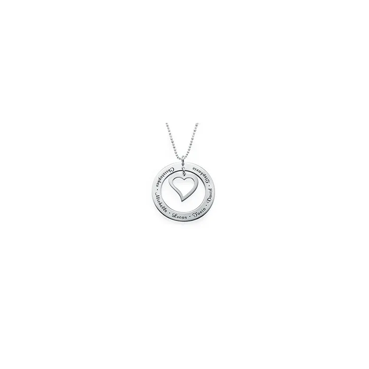 Hjärtan namnhalsband i silver