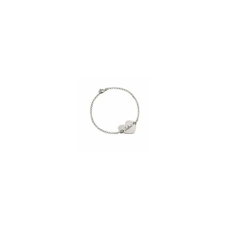 Hjärta armband med namn i silver