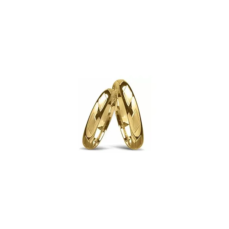 Mönster vigselsringar i 14  karat guld - set
