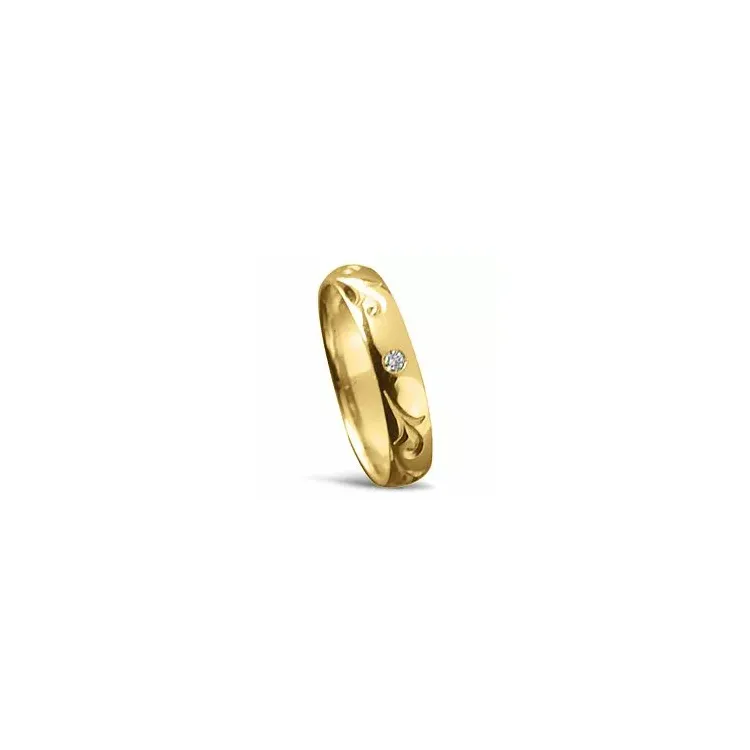 Damring i 14  karat guld 0,025 ct