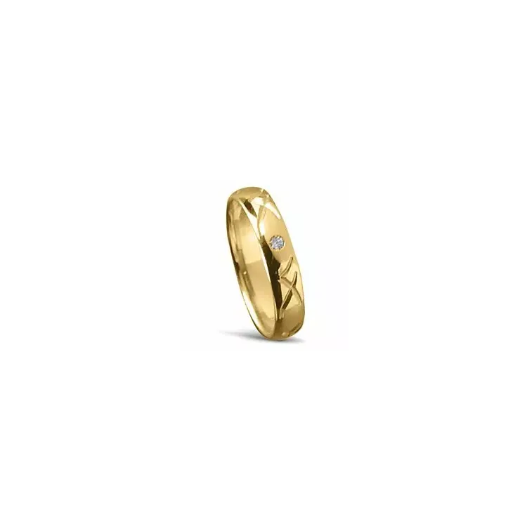 Damring i 14  karat guld 0,025 ct