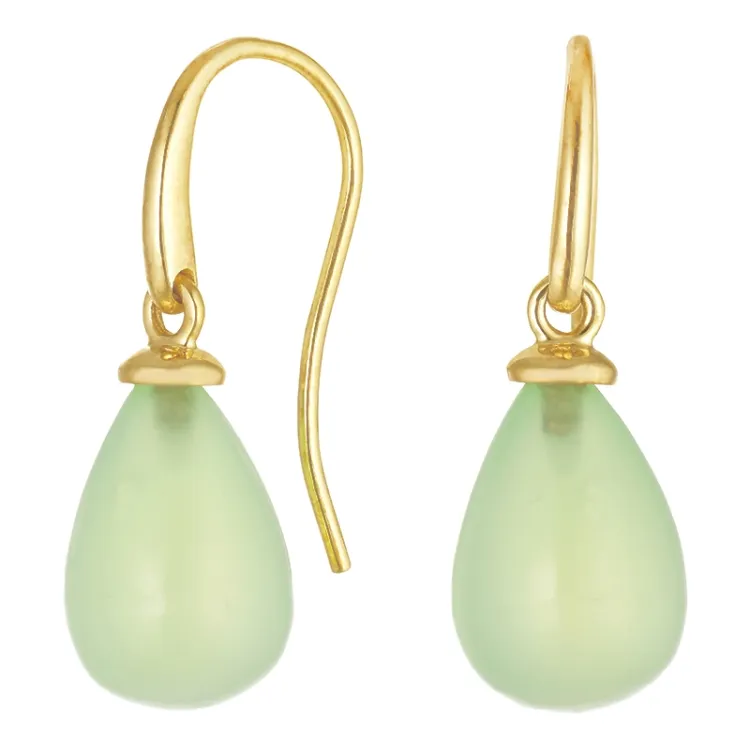 örhängen i 9 karat guld med prehnite