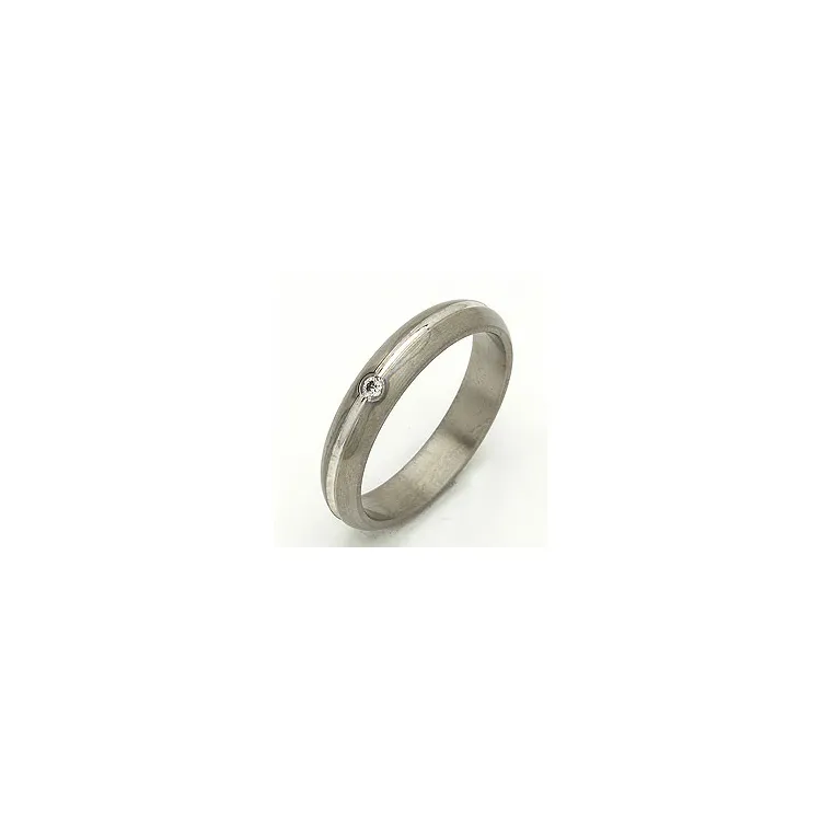 Vigselsring i 14  karat titan och vitguld 0,030 ct