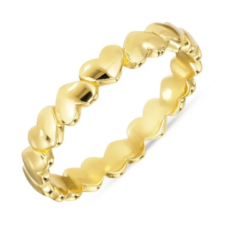 hjärta ring i förgyllt silver