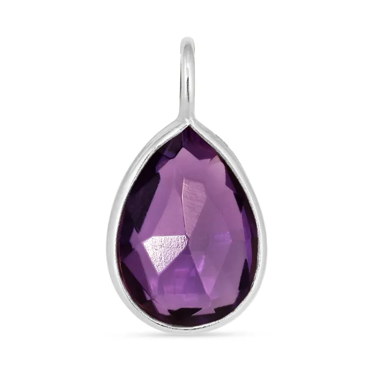 droppe lila ametist hängen i silver - Loom Stones