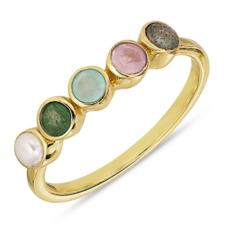 multifärgat ring i förgyllt silver - Bubbly Twist
