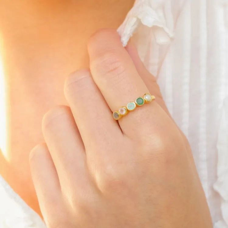 multifärgat ring i förgyllt silver - Bubbly Twist