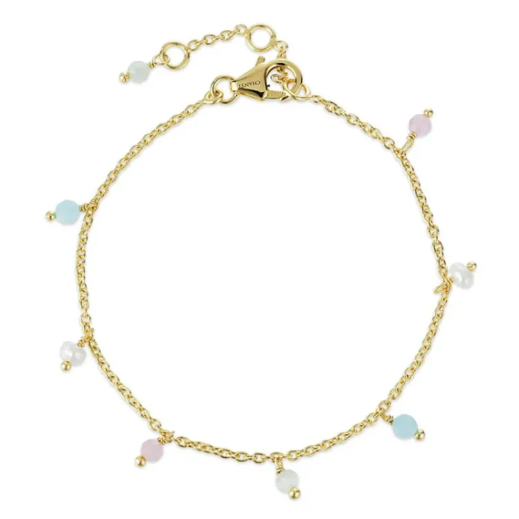 sten armband i förgyllt silver  x   - Loom Stones