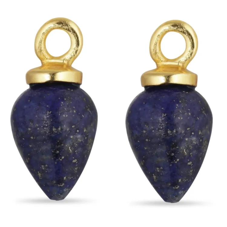 lapis lazuli hängen till örhängen i förgyllt silver - Mix & Match