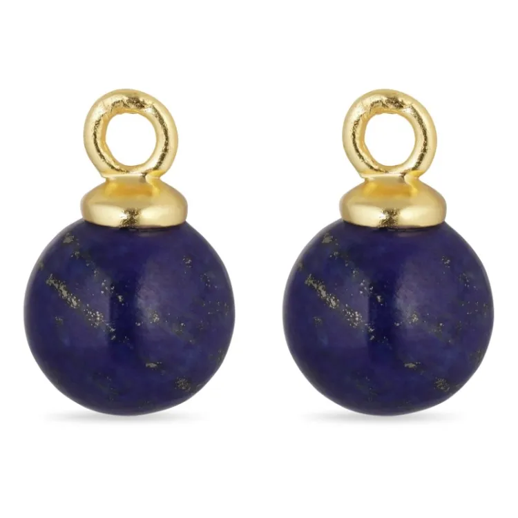 8 mm lapis lazuli hängen till örhängen i förgyllt silver - Mix & Match