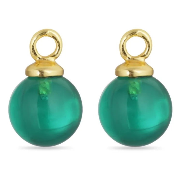 8 mm aqua kristal hängen till örhängen i förgyllt silver - Mix & Match