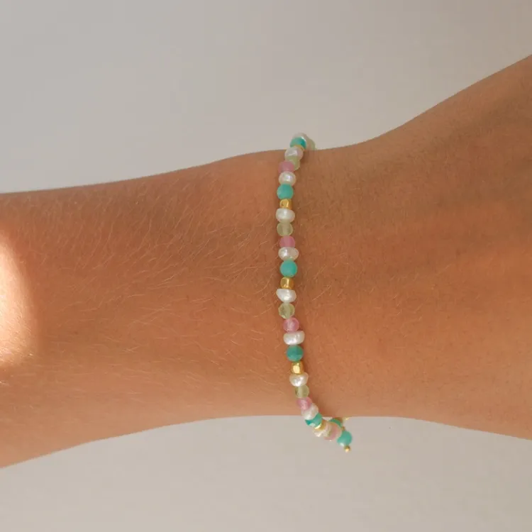 sten armband i förgyllt silver  x   - Loom Stones