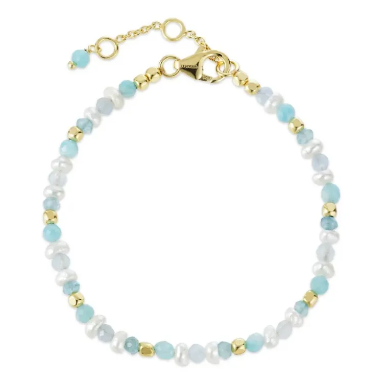 sten armband i förgyllt silver  x   - Loom Stones