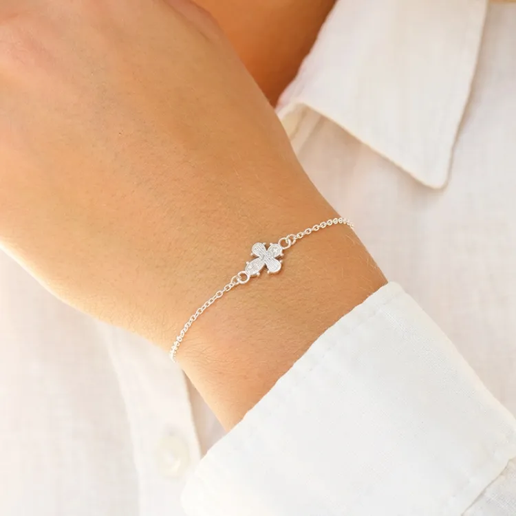 10 x 8,5 mm dagmarkors armband i silver - Amoré