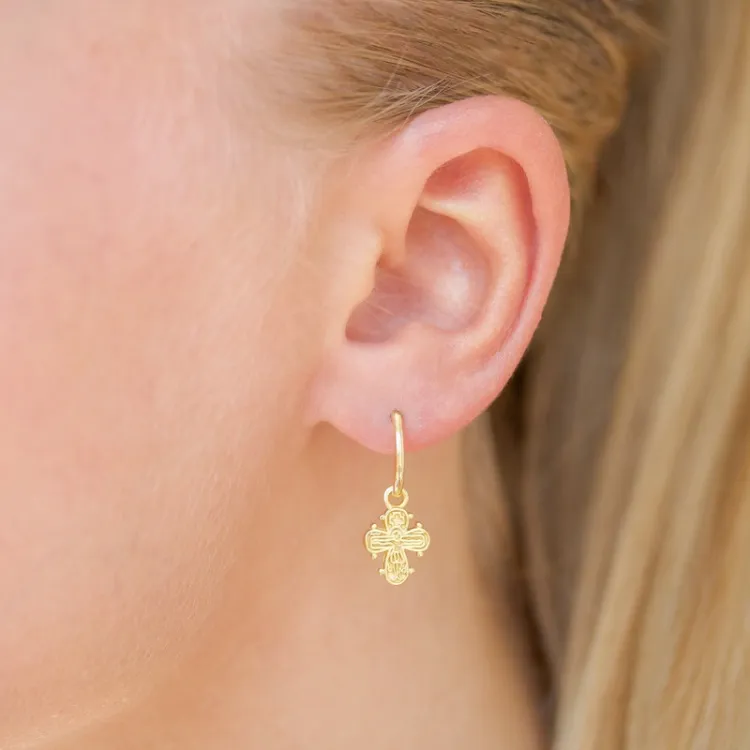 10 mm dagmarkors creol i förgyllt silver - Amoré