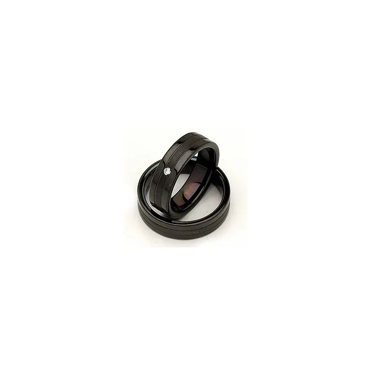 Vigselsringar i svart stål 0,025 ct
