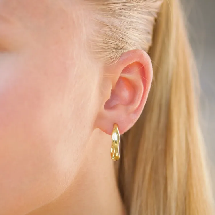 14 mm halvcreol i förgyllt silver