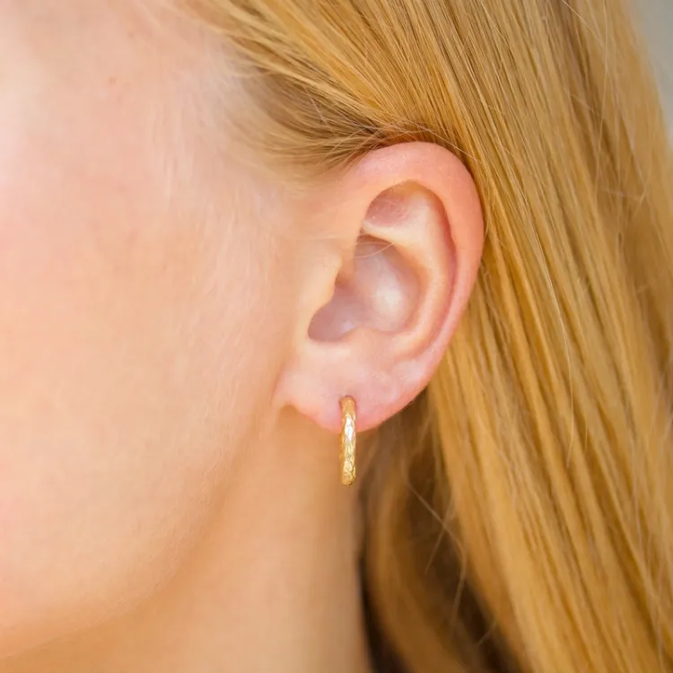 15 mm halvcreol i förgyllt silver