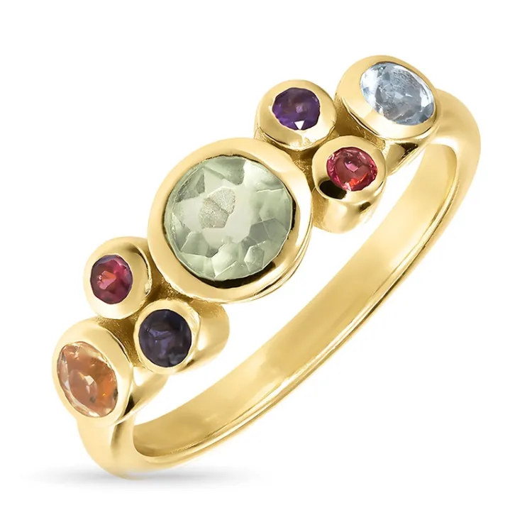 multifärgat ring i förgyllt silver - Bubbly Twist