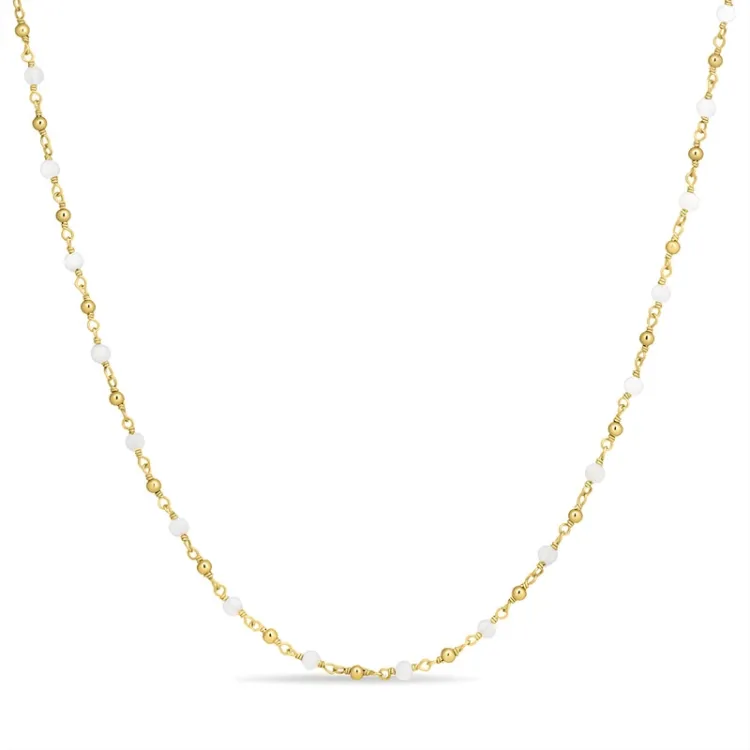 Maanesten halsband i förgyllt silver  x 2,85 mm  - Loom Stones