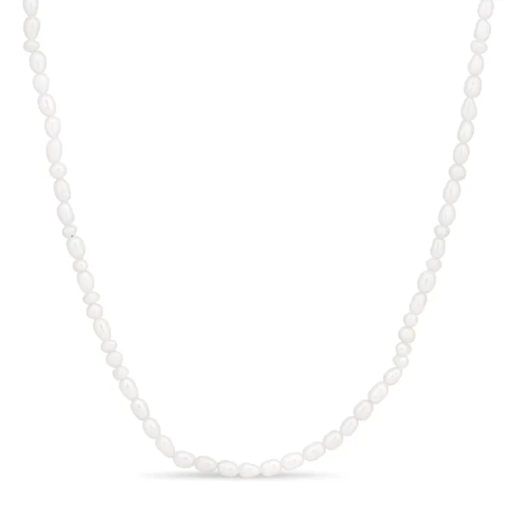pärla halsband i förgyllt silver 38 + 5 cm x 4,5 mm