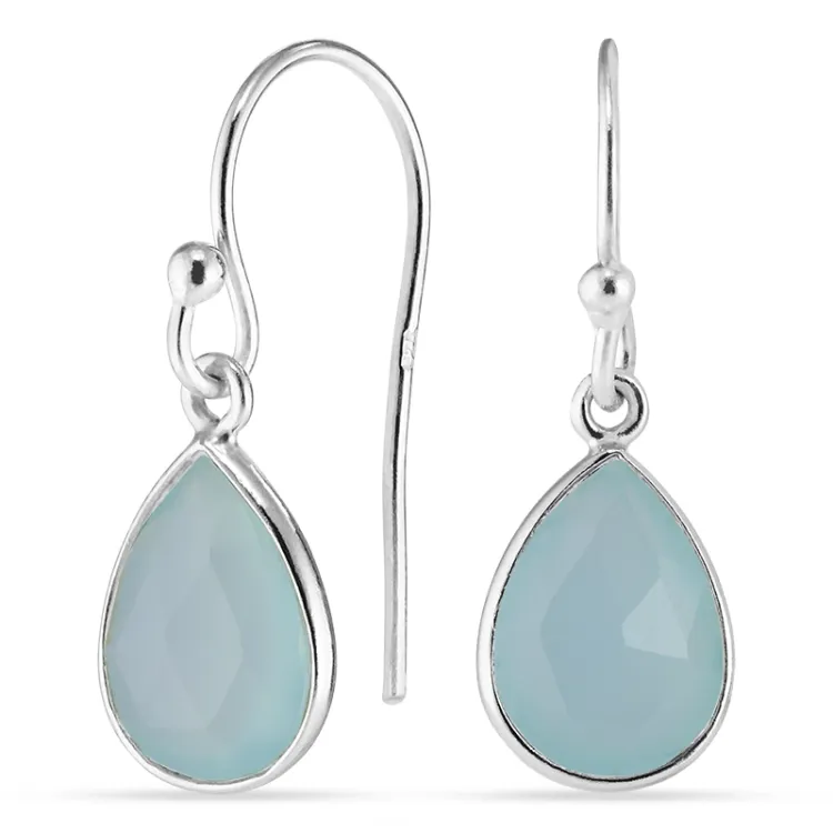 droppe onyxer örhängen i silver - Loom Stones