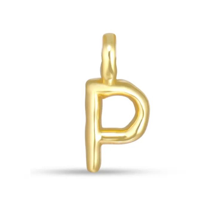 bokstav p hängen i förgyllt silver - My Letter