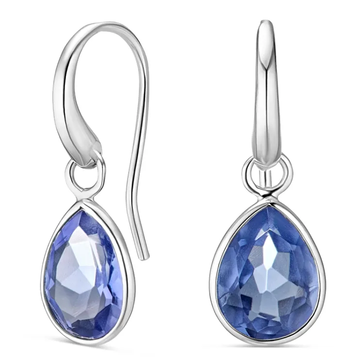 lila kristal örhängen i silver - Loom Stones