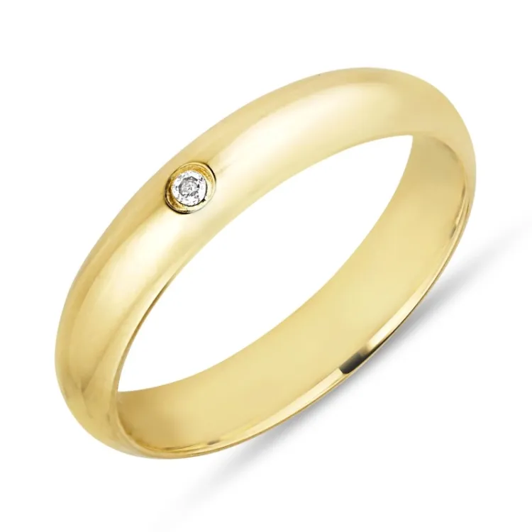 Vigselsring i 14  karat guld 0,025 ct