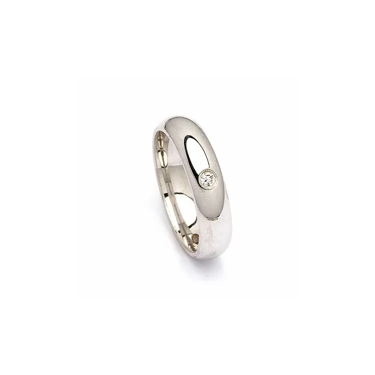 Vigselsring i silver 0,05 ct