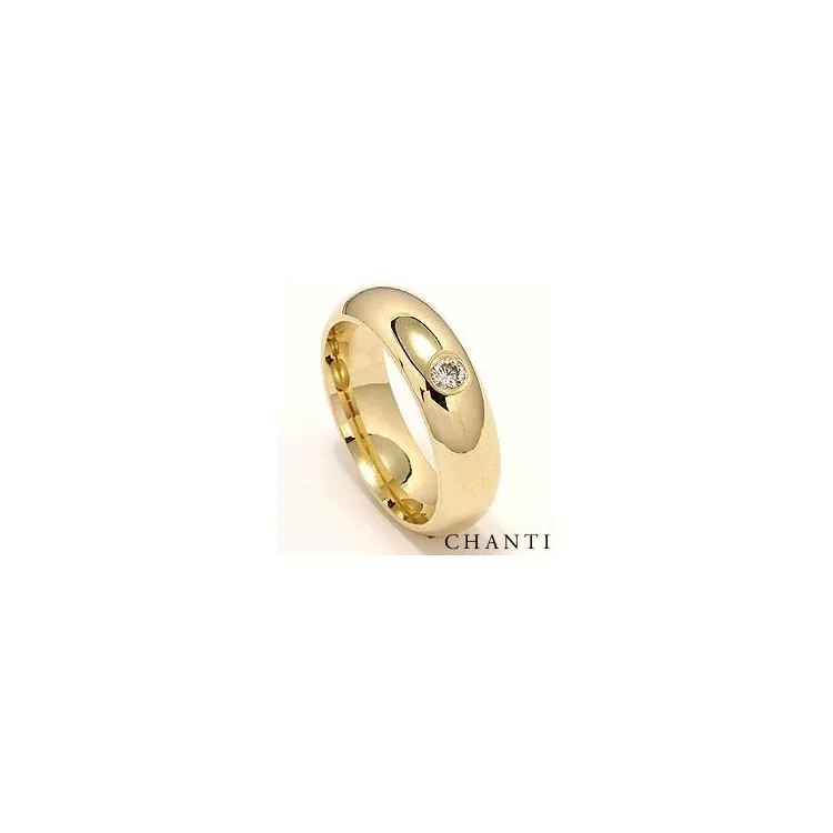 briljant vigselsring i 14  karat guld 0,10 ct