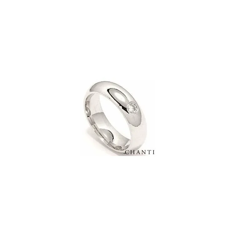 Bred rund briljant vigselsring i 14  karat vitguld 0,10 ct
