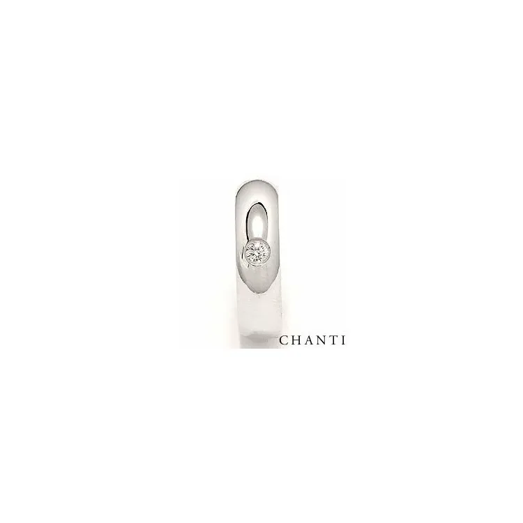 Bred rund briljant vigselsring i 14  karat vitguld 0,10 ct