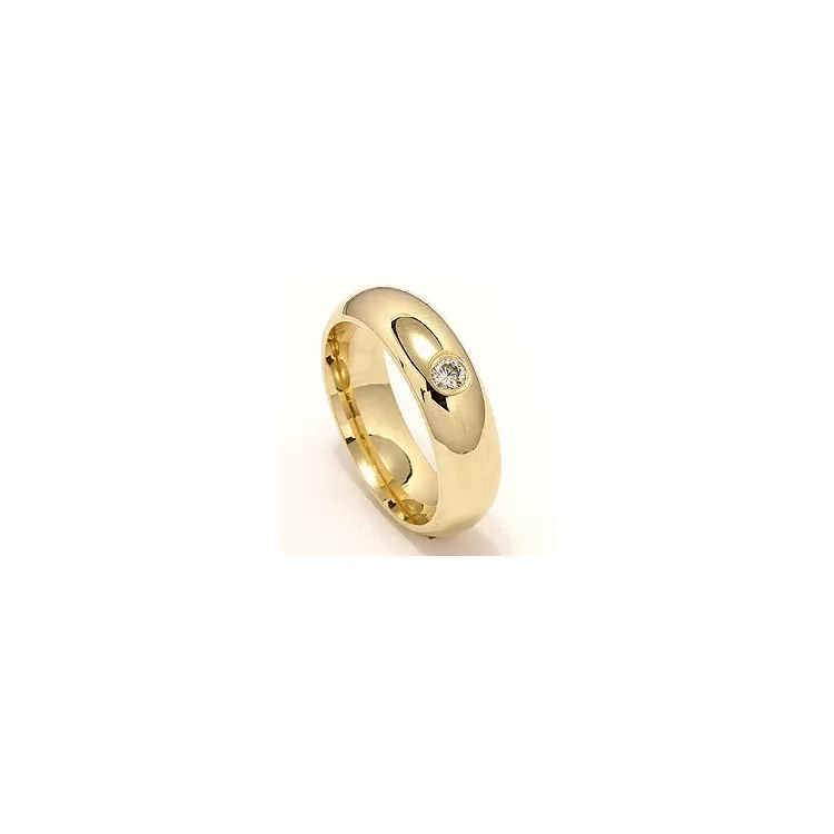 Vigselsring i 9 karat guld 0,10 ct