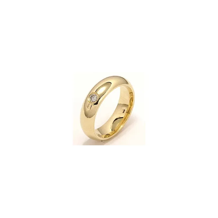 Vigselsring i 9 karat guld 0,10 ct
