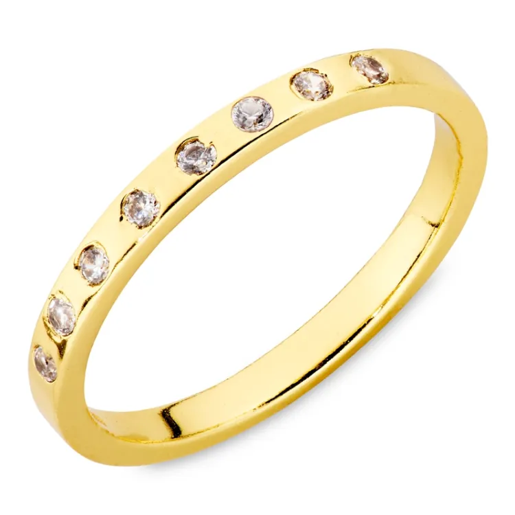 zirkon ring i förgylld mässing - Eliné