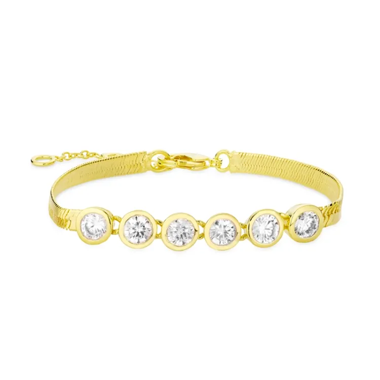 zirkon armband i förgylld mässing - Eliné