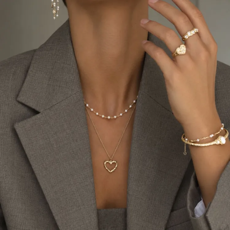 pärla armband i förgylld mässing - Eliné