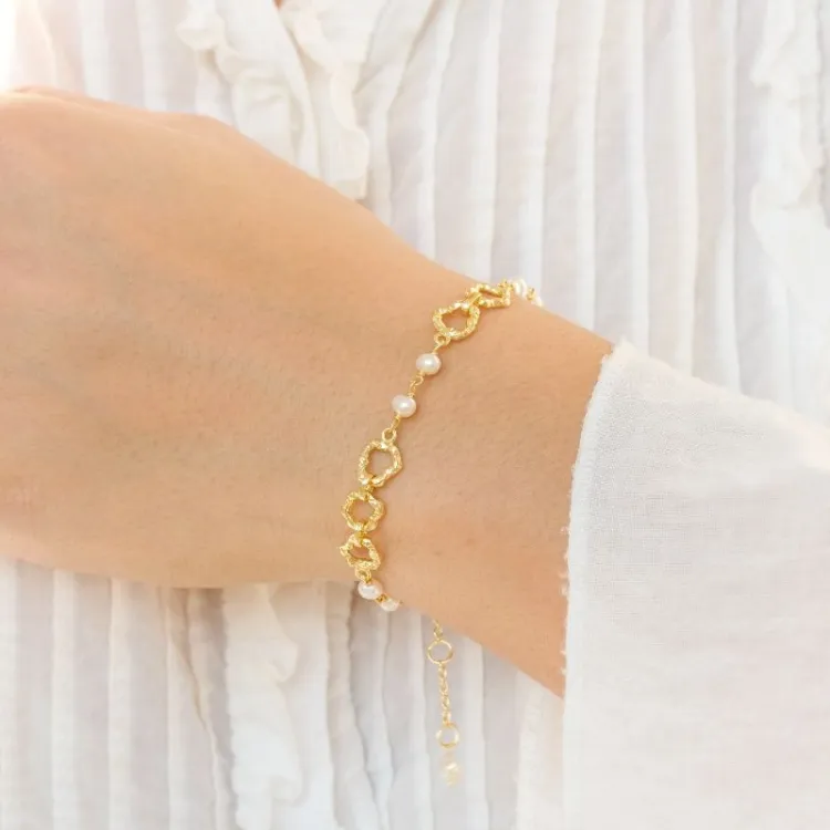 pärla armband i förgylld mässing - Eliné