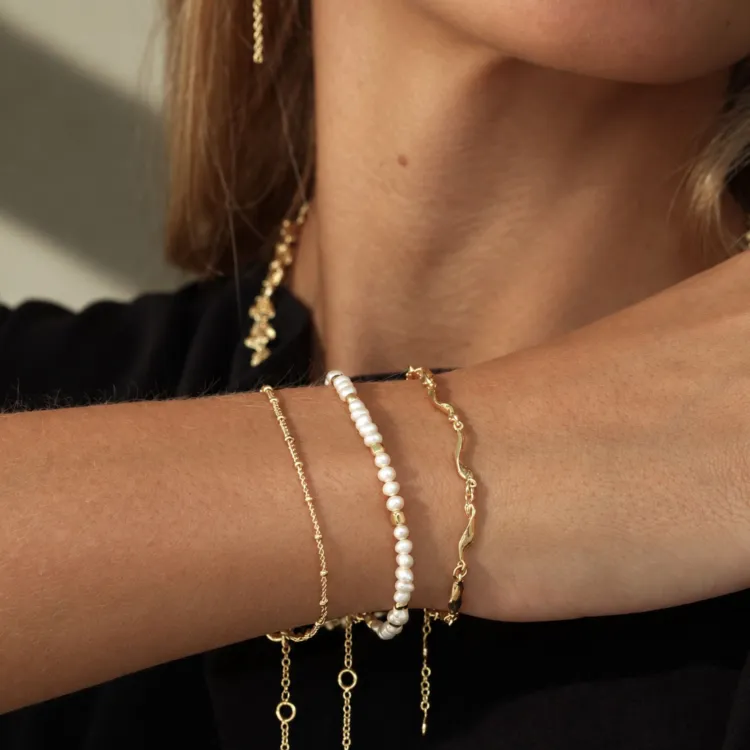 pärla armband i förgylld mässing - Eliné
