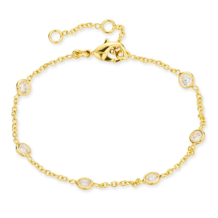 zirkon armband i förgylld mässing - Eliné