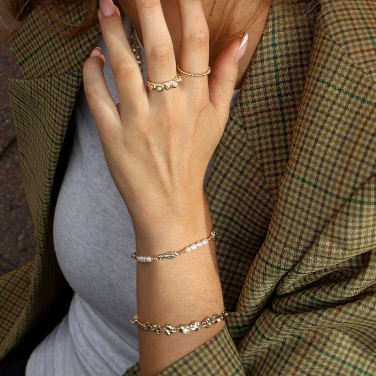 pärla armband i förgylld mässing - Eliné