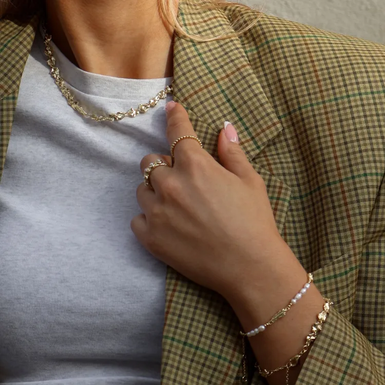 pärla armband i förgylld mässing - Eliné