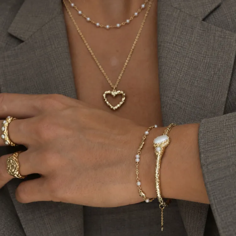 pärla armband i förgylld mässing - Eliné