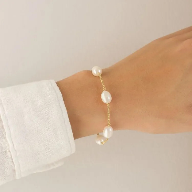 pärla armband i förgylld mässing - Eliné