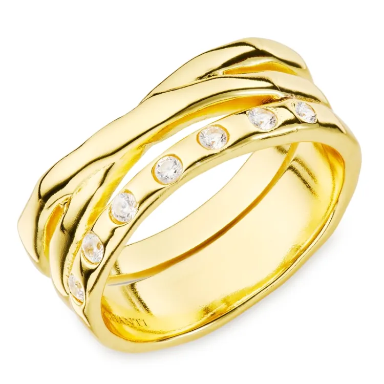 zirkon ring i förgylld mässing - Eliné