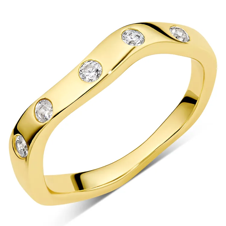 zirkon ring i förgylld mässing - Eliné