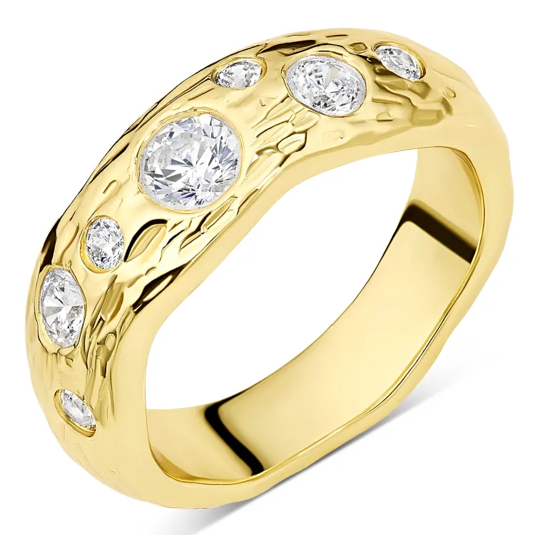 zirkon ring i förgylld mässing - Eliné